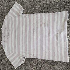 Gap Striped T-Shirt Small Gray and White
